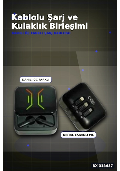 Bay Bluetooth 5.2 Oyun Kulaklığı Dahili Powerbank Kablolu Ve Kablosuz Düşük Gecikme 1 Adet Bx-313687 Najmaddin