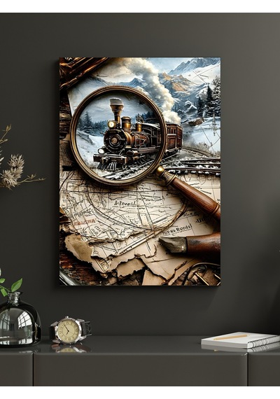 Tren Konseptli Canvas Tablo Ev Ofis Mutfak Dekorasyonu Kanvas Duvar Tablo