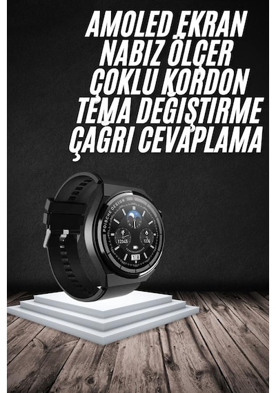 En Çok Tercih Edilen Akıllı Saat Amoled Ekran Nabız Sensörü Gps Uyumlu Adımsayar