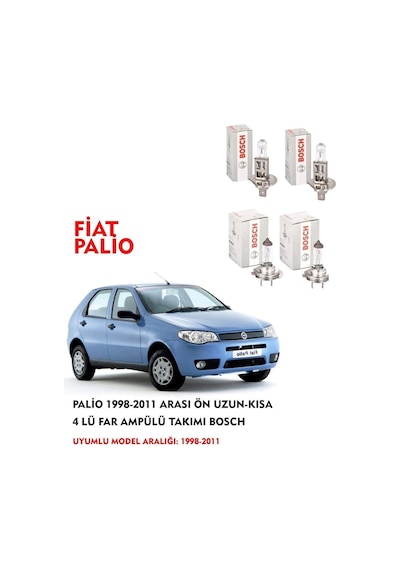 Palio 2007 Model Ön Uzun-kısa 4 Lü Far Ampülü Takımı
