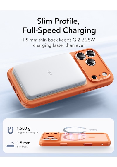 Esr Apple Uyumlu iPhone 17 Pro Max Classic Hybrid Magsafe Kılıf - Kamera Kontrol Buton - Turuncu Turuncu