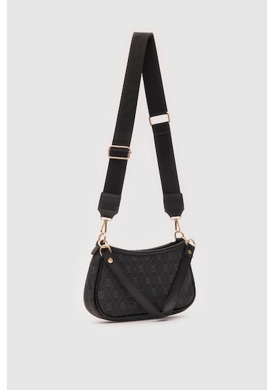 Shule Bags Farme Monogram Baget Ve Çapraz Çanta Siyah Siyah