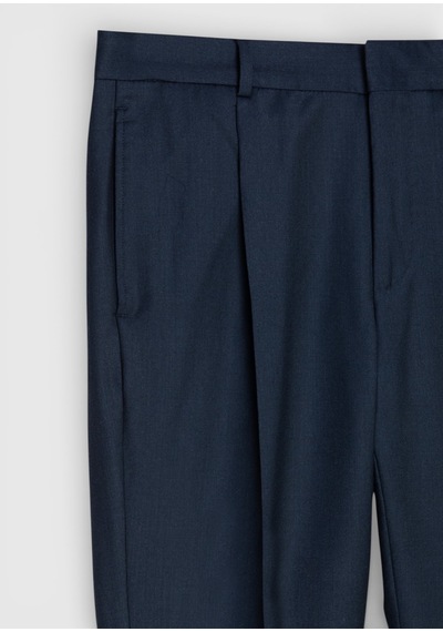 Ramsey Petrol Dokuma Regular Fit Casual %100 Yün Pantolon