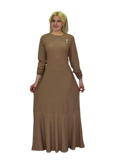 Kadın Bürümcük Uzun Kol Elbise Bgl-st03723 001
