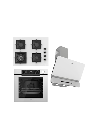 Ferre QEP64CB - SC406-WFA - 081-SA Steamart Fryart Silentart Beyaz Ankastre Set