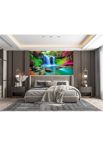 Vibrant Renkli Şelale Poster Duvar Kağıdı