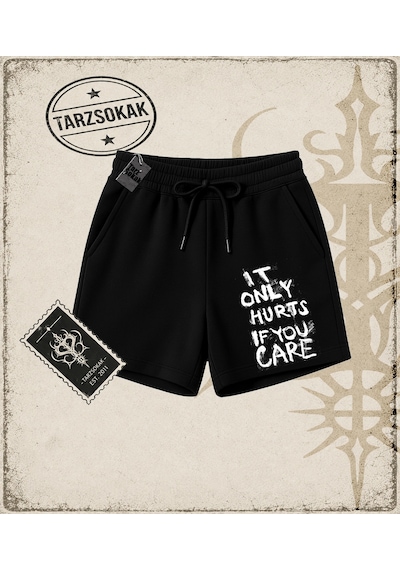 Tarzsokak Gotik & Grunge Streetwear It Only Hurts If You Care Unisex Şort Siyah Tarzsokak Gotik & Grunge Streetwear It Only Hurts If You Care Unisex Şort Siyah