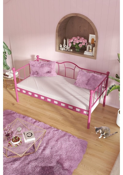 Argimo Kamelya Pembe Sedir Metal Karyola 90x190