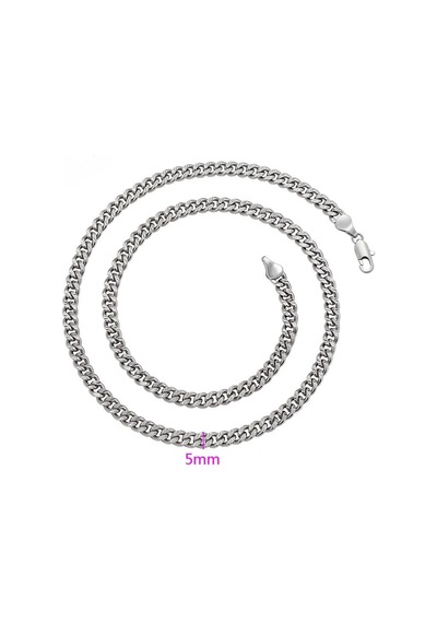 Platin Kaplama Klasik Gurmet Zincir Kolye / 50 Cm Silver