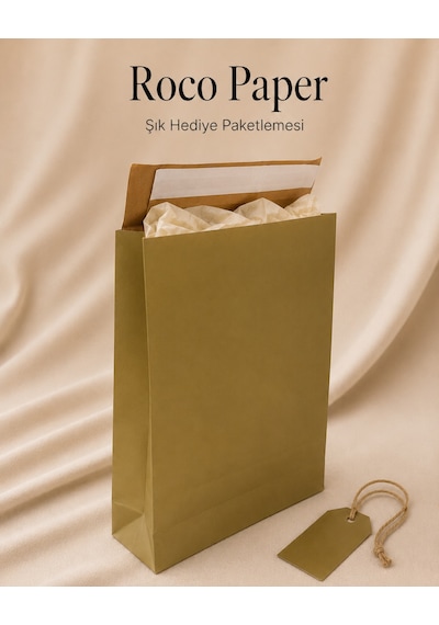 Yapışkan Bantlı Kraft Kese Kağıdı, Altın Renk, 30x40x10 Cm - 24'lü Paket, Hediye Ve Kargo Zarfı