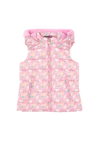 U.S. Polo Assn. Kız Çocuk Pembe Kapüşonlu Şişme Yelek 50313062-VR167
