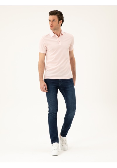Pembe Slim Fit Polo Yaka Merserize T-shirt