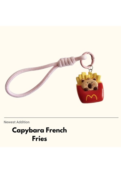 Capybara French Fries Anahtarlık Charm Kırmızı - Sarı