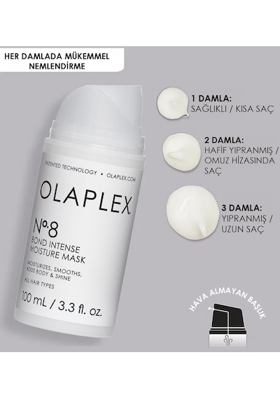 Olaplex No:8 Bond Intense Moisture Mask 100 ML + No:3 Repairs and Strengthens 100 ML