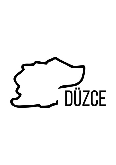 Düzce Harita Araba Sticker 17x17 Cm Siyah