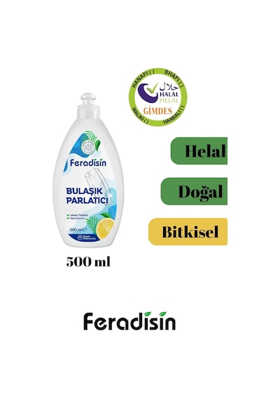 Bitki Özlü Doğal Bulaşık Makinesi Parlatıcı - Gimdes Helal Sertifikalı - 500 Ml