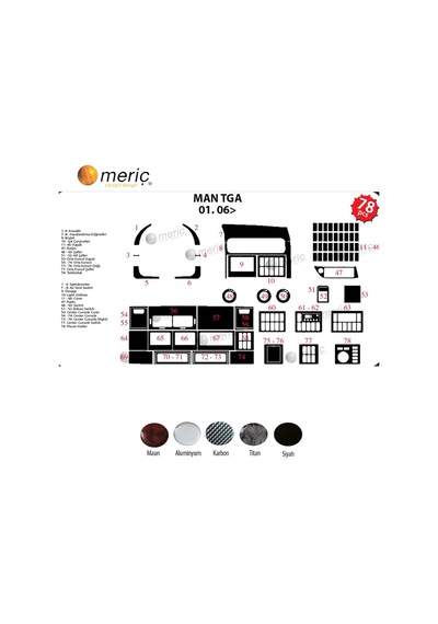 Meriç® Man Tg A-Xxl Ön Torpido Kaplama 78 Parça 2006-› (530158268)