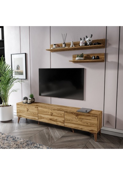Simple Modern 180 Cm Smp18033 Tv Ünitesi 2 Raflı Ceviz Ceviz