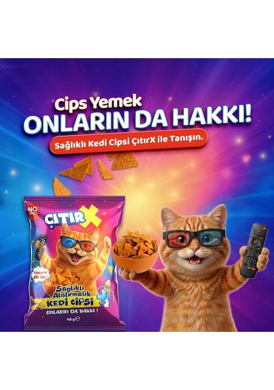 Çıtır X Kedi Cipsi Somon Etli Kedi Ödülü 40gr