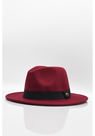 Külah Erkek Fötr Şapka Bordo-Bordo-Standart