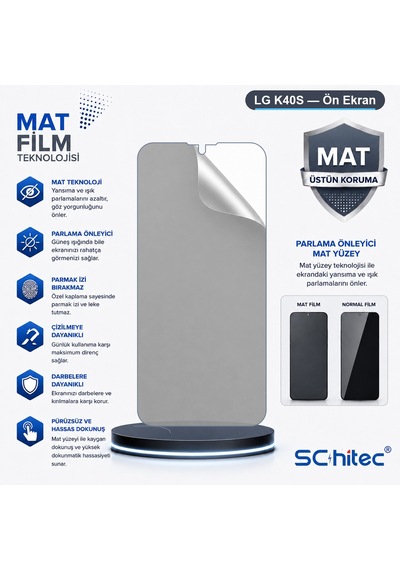 Schitec Lg K40s Uyumlu Ön Yüzey Mat Hidrojel Ekran Koruyucu 47784722