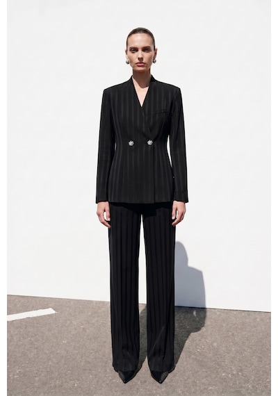 Sateen Anna Ceket - Siyah-137478