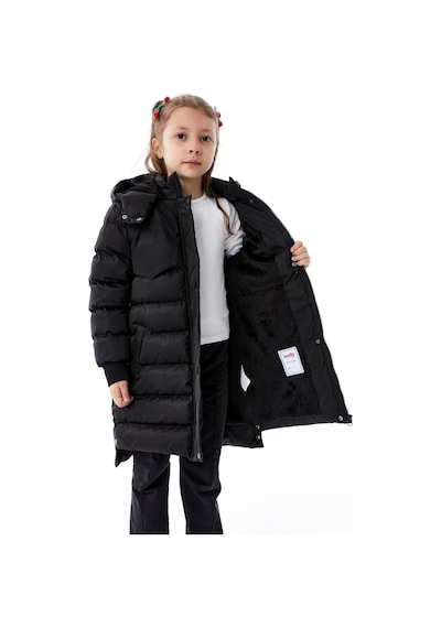 Benitto Kids Kız Çocuk Kapüşonlu Kışlık Şişme Mont 51356 Siyah