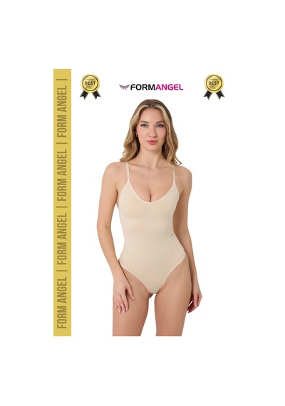 Carlburn Korse İz Bırakmayan Kaymaz Seamless Toparlayıcı Dikişsiz Kadın Çıtçıtlı String Body Korse - 4 Adet Ten