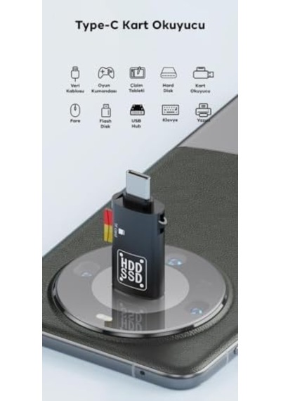 Type-c To Usb Ve Type-c Tf Kart Çevirici Otg Dönüştürücü Type-c To Usb Kart Okuyucu Dönüştürücü