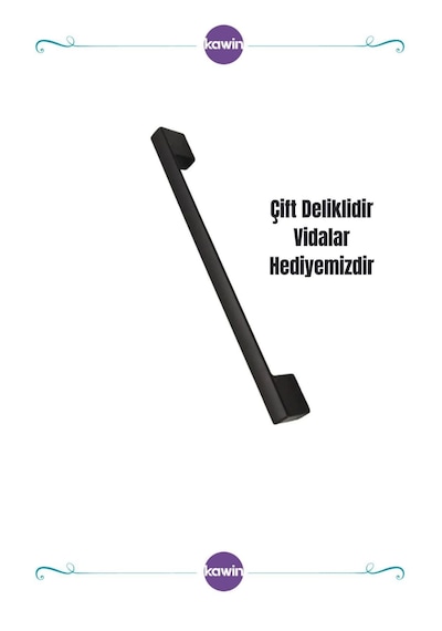 Köprü Alüminyum Metal Lüks Modern Mobilya Çekmece Mutfak Dolabı Kulpu Siyah 96mm