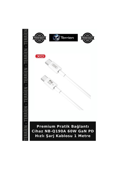 Premium Pratik Bağlantı Cihaz Nb-q190a 60w Gan Pd Hızlı Şarj Kablosu 1 Metre