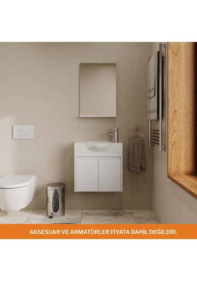 Aqua Bagno Minizia Banyo Dolabı 55 X 32 Cm. Beyaz,lavabo Dahil Abs.50.35.01.03 Aqua Bagno Minizia Banyo Dolabı 55 X 32 Cm. Beyaz,lavabo Dahil Abs.50.35.01.03