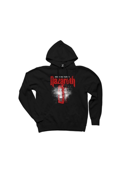 Nazareth Rock 'N' Roll Telephone Siyah Kapşonlu Sweatshirt Siyah