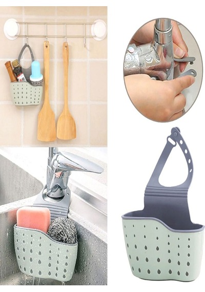 Banyo Ve Mutfak Musluk Askılı Bulaşık Süngeri Ve Sabunluk Süzgeçli Düzenleyici Plastik Çok Renkli Diğer