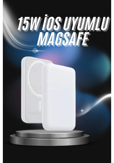 Kablosuz Magsafe Hızlı Şarj 5.000 Mah Kablosuz Şarj Cihazı Siyah