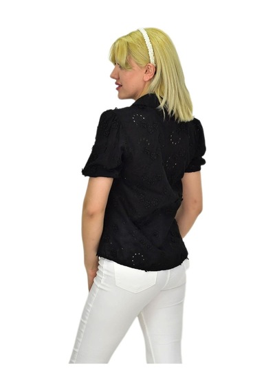 Kadın Brodeli Kısa Kol Bluz Bgl-st0371 001