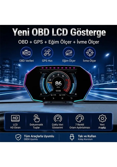 Ally F11 Obd2 + Gps Head Up Display Hud Dijital Hız Göstergesi- 5775 1