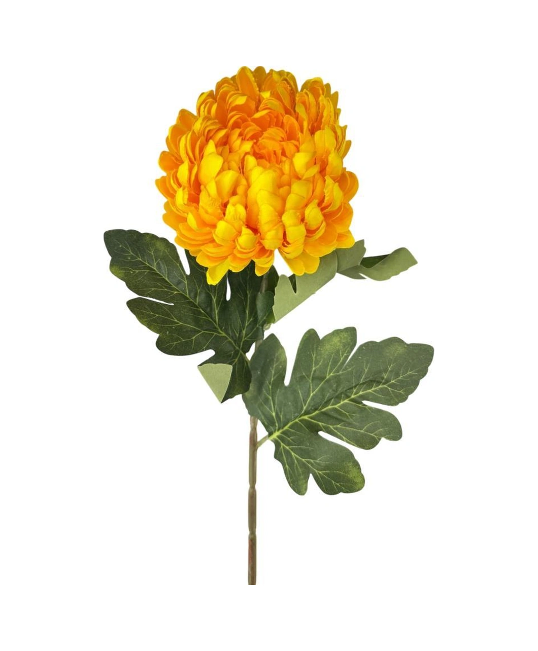 Yapay Çiçek Krizantem Sarı Koyu 90cm Tek Dal Kumaş Çiçek Uzun Dal Sarı