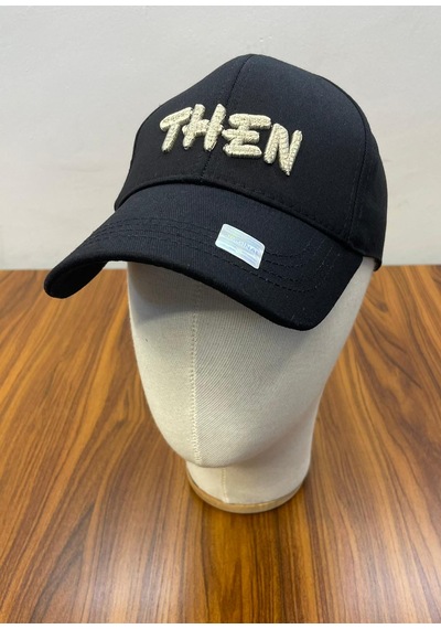 Then Özel Nakışlı Gabardin Kumaş Unisex Cap Şapka Siyah