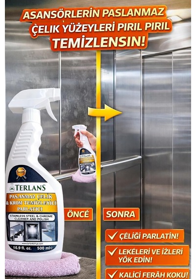 Asansör Temizlik Bakım Seti Kabin Ayna Temizleyici Mikrofiber Bez Belirtilmemiş