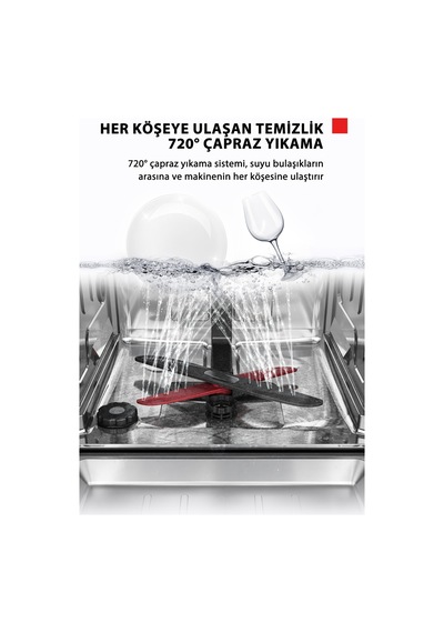 Toshiba DW-14F6ME W TR Uv Hijyen Ve Breez Dry Kurutma 8 Programlı Bulaşık Makinesi Beyaz