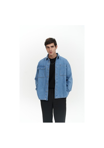 Mai Collection Mai Studios Co. Ethan Mavi Unisex Jean Gömlek Mavi