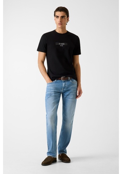 Guess Regular Fit Kesimli T-shirt Siyah