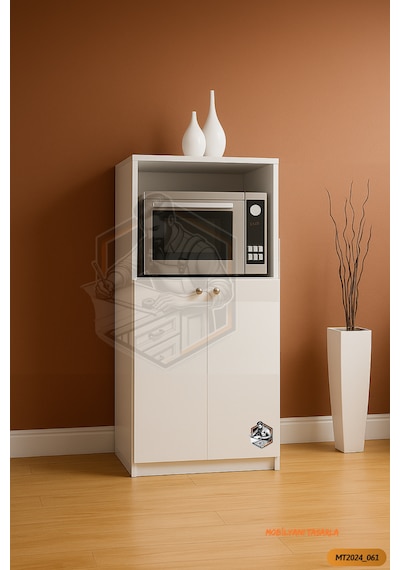 Tamamı Mdf Mini Fırın Dolabı 2 Kapaklı Çok Amaçlı Mutfak Dolabı