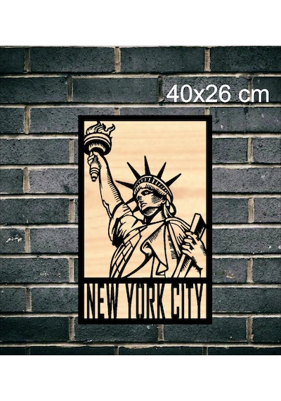 New York Cıty Ahşap Duvar tablo