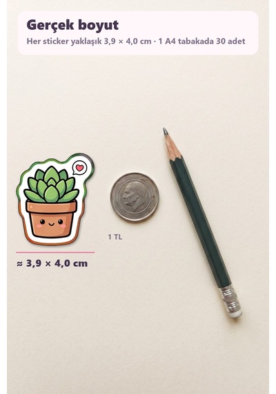 30 Adet Sevimli Karakter Sticker Seti Boba Çayı, Yağmurlu Bulut, Uykulu Hilal - Laptop Defter Ajanda İçin Renkli Çok Renkli