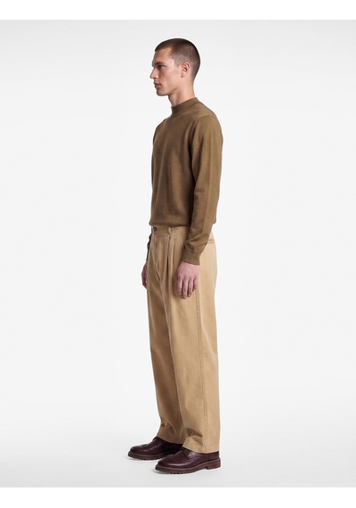 Koton Pamuklu Cepli Rahat Kalıp Gabardin Pileli Barrel Pantolon Bej 7wam40069nw Ekru
