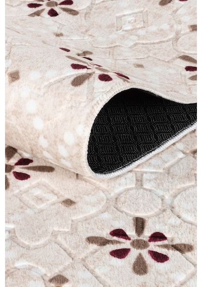 Villadia Home Textile Modern Desen Emboss Baskılı Kaymaz Taban Elit Şık Dört Mevsim Yıkanabilir Halı Yolluk Oturma Salon Odası Vd1096bordo Bordo