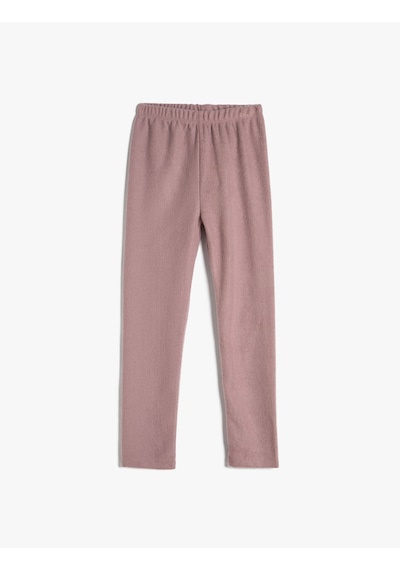 Koton Basic Fitilli Tayt Beli Lastikli Pembe 4wkg40240ak Gülkurusu