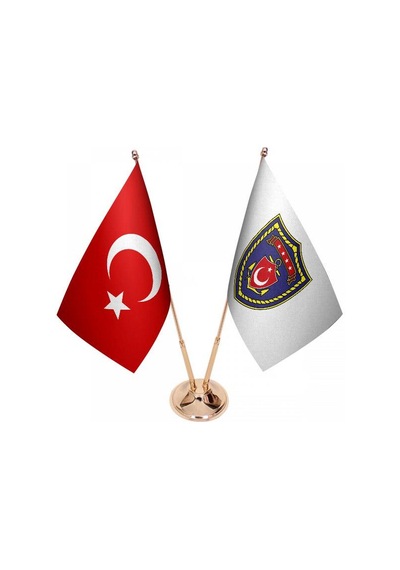 Masa Üstü Deniz Kuvvetleri Bayrağı Türk Bayrağı İkili Pirinç Dire